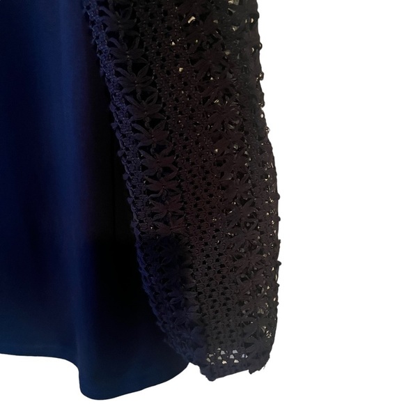 Soft Surroundings Navy Blue 3/4 Lace Sleeves Top size Small - Picture 6 of 8